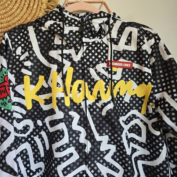 Members Only x K. Haring, New, Full Zip Windbreaker Jacket, Men's Size Small - Picture 4 of 11